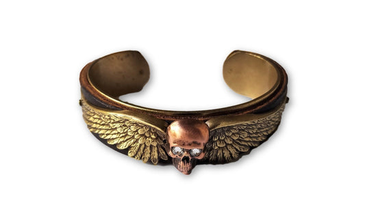 Skull Cuff with Crystal Eyes (Copper)